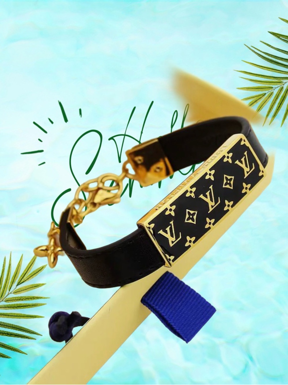 New 🔥stainless steel Fashion Black and Gold Monogram Chain Bracelet. - Picture 6 of 9